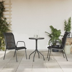 Ensemble à manger de jardin 3 pcs noir acier 511190511190
