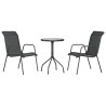 Ensemble à manger de jardin 3 pcs noir acier 511190511190