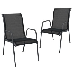 Ensemble à manger de jardin 3 pcs noir acier 511190511190