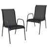 Ensemble à manger de jardin 3 pcs noir acier 511190511190