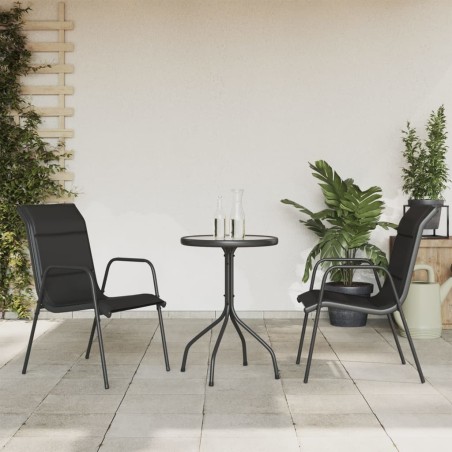 Ensemble à manger de jardin 3 pcs noir acier 511191511191