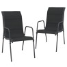 Ensemble à manger de jardin 3 pcs noir acier 511191511191