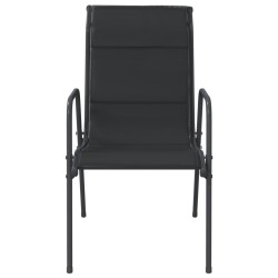 Ensemble à manger de jardin 3 pcs noir acier 511191511191