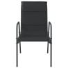 Ensemble à manger de jardin 3 pcs noir acier 511191511191