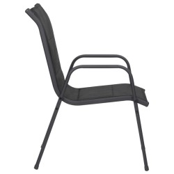 Ensemble à manger de jardin 3 pcs noir acier 511191511191