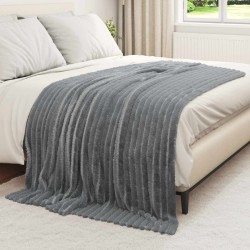 Couvertures à jeter 6 pcs Gris foncé 200 x 150 cm Toison 511296511296