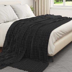 Couvertures à jeter 6 pcs Noir 240 x 220 cm Toison 511317511317