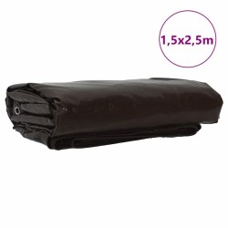 Bâche 650g / m² Marron 1,5 x 2,5 m Toile avec revêtement en PVC 511332511332