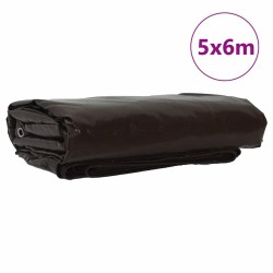 Bâche 650g / m² Marron 5 x 6 m Toile avec revêtement en PVC 511338511338
