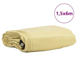 Bâche 650g / m² Beige 1,5 x 6 m Toile avec revêtement en PVC 511369511369