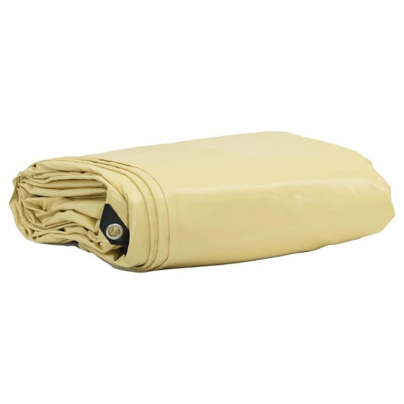 Bâche 650g / m² Beige 4 x 7 m Toile avec revêtement en PVC 511371511371