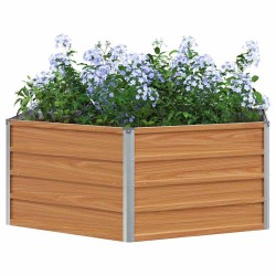 Jardin surélevé Aspect bois 129 x 129 x 45 cm Acier galvanisé 511396511396