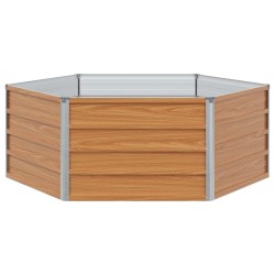 Jardin surélevé Aspect bois 129 x 129 x 45 cm Acier galvanisé 511396511396