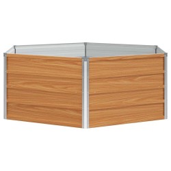 Jardin surélevé Aspect bois 129 x 129 x 45 cm Acier galvanisé 511396511396