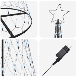 Arbre de Noël LED avec 295 LED Blanc froid 250 cm Métal 511487511487
