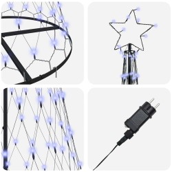 Arbre de Noël LED avec 295 LED avec support Bleu 250 cm Métal 511488511488