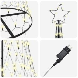 Arbre de Noël LED avec 295 LED Blanc chaud 250 cm Métal 511496511496