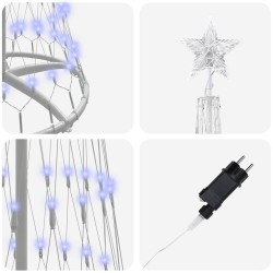 Arbre de Noël LED avec 290 LED avec support Bleu 250 cm Métal 511499511499