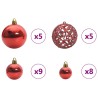 Ensemble de Boules de Noël avec 150 LED 61 pcs Rouge Plastique 511501511501