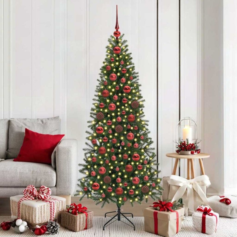 Ensemble de Boules de Noël avec 300 LED 120 pcs Rouge Plastique 511502511502