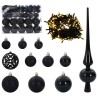 Ensemble de Boules de Noël avec 150 LED 61 pcs Noir Plastique 511503511503