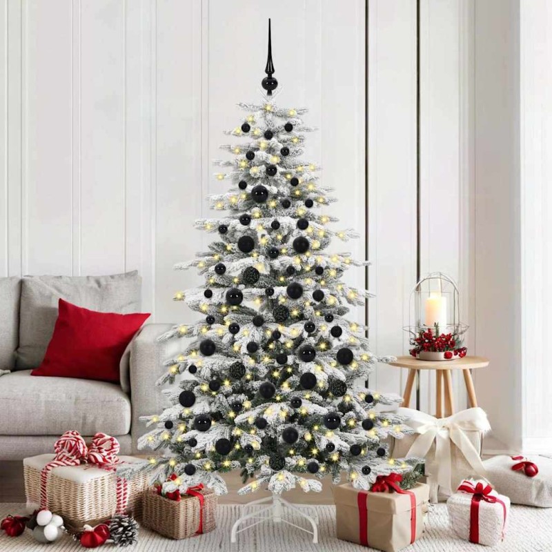 Ensemble de Boules de Noël avec 300 LED 120 pcs Noir Plastique 511504511504
