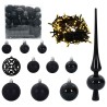 Ensemble de Boules de Noël avec 300 LED 120 pcs Noir Plastique 511504511504