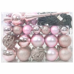 Ensemble de Boules de Noël avec 150 LED 61 pcs Rose Plastique 511505511505