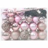 Ensemble de Boules de Noël avec 150 LED 61 pcs Rose Plastique 511505511505