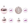 Ensemble de Boules de Noël avec 150 LED 61 pcs Rose Plastique 511505511505