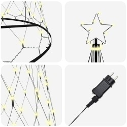 Arbre de Noël LED avec 555 LED Blanc chaud 500 cm Métal 511506511506