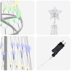 Arbre de Noël LED avec 290 LED Multicolore 250 cm Métal 511508511508