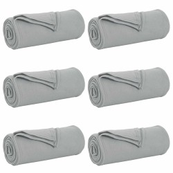 Couvertures à jeter 6 pcs Gris 270 x 240 cm Toison 511524511524