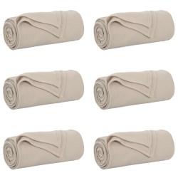 Couvertures à jeter 6 pcs Beige 170 x 130 cm Toison 511534511534