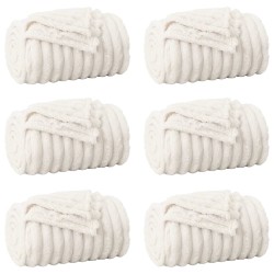 Couvertures à jeter 6 pcs Crème 200 x 150 cm Toison 511546511546