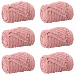 Couvertures à jeter 6 pcs Rose 150 x 130 cm Toison 511588511588