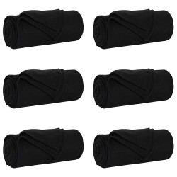 Couvertures à jeter 6 pcs Noir 270 x 240 cm Toison 511632511632