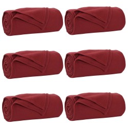Couvertures à jeter 6 pcs Rouge Bordeaux 170 x 130 cm Toison 511637511637
