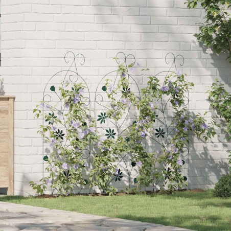 Clôture de jardin 3 pcs Vert 112 x 39,5 cm Acier 511648511648