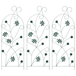 Clôture de jardin 3 pcs Vert 112 x 39,5 cm Acier 511648511648