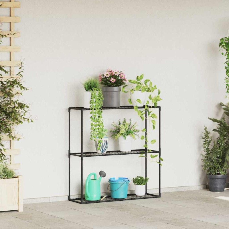 Support de plantes à 3 niveaux Noir 100 x 32 x 102 cm Acier 511675511675