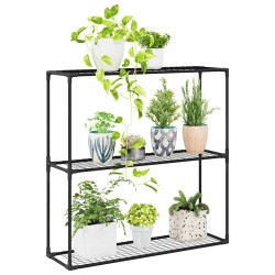 Support de plantes à 3 niveaux Noir 100 x 32 x 102 cm Acier 511675511675