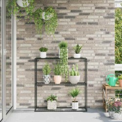 Support de plantes à 3 niveaux Noir 100 x 32 x 102 cm Acier 511675511675