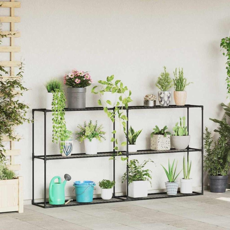 Support de plantes à 3 niveaux Noir 200 x 32 x 104 cm Acier 511676511676