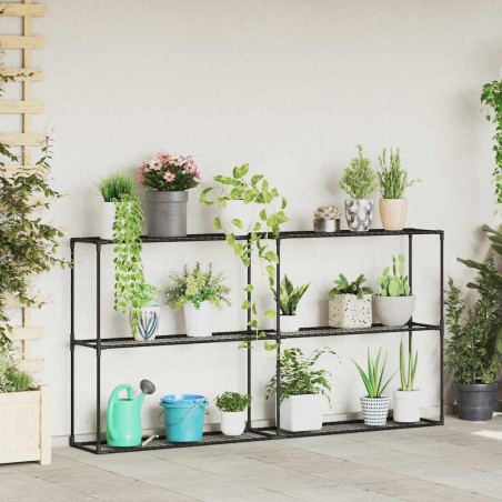 Support de plantes à 3 niveaux Noir 200 x 32 x 104 cm Acier 511676511676