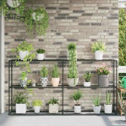 Support de plantes à 3 niveaux Noir 200 x 32 x 104 cm Acier 511676511676