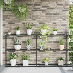 Support de plantes à 3 niveaux Noir 400 x 32 x 104 cm Acier 511678511678