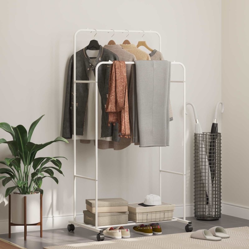 Porte-vêtements Uni Blanc 80 x 53 x 156 cm 511683511683