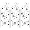 Clôture de jardin 3 pcs Noir 112 x 39,5 cm Acier 511693511693