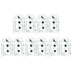 Clôture de jardin 5 pcs Vert Acier 511725511725